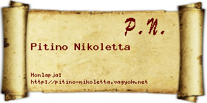 Pitino Nikoletta névjegykártya